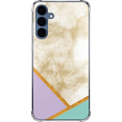 Angled Marble Galaxy S24 Clear Case